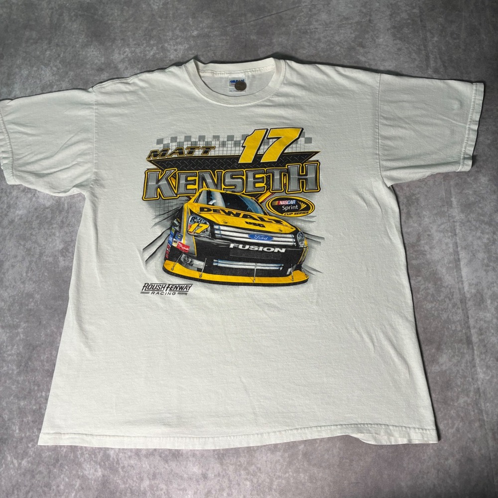 Y2K Matt Kenseth NASCAR Roush Fenway Racing #17 DeWalt Ford Fusion T-Shirt XL